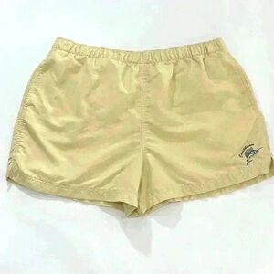 Caribbean Swimwear Shorts Medium Yellow Elastic Waist Mesh Lining
